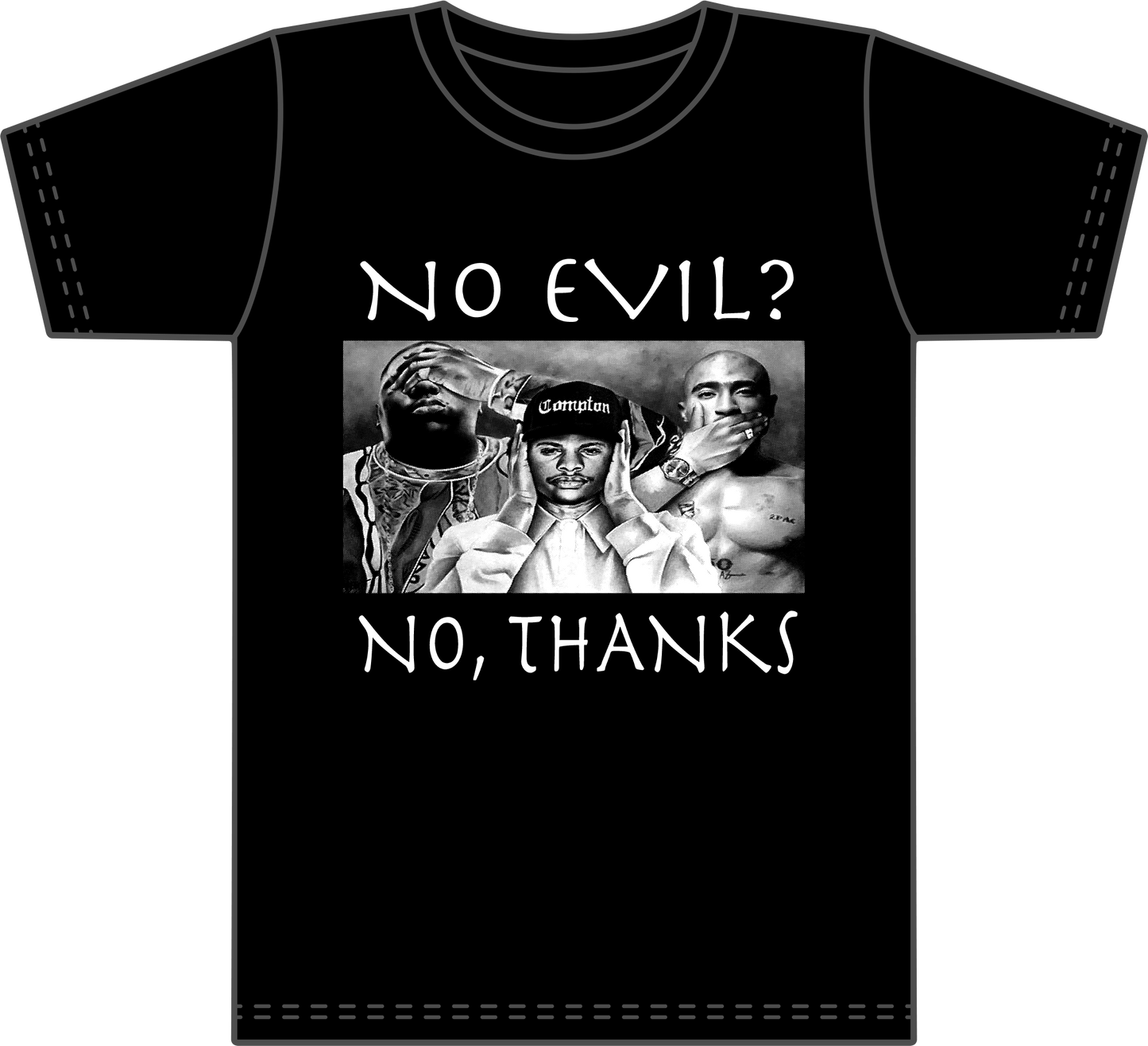 Southern Gothic Gangsters Original Design 'No Evil? No Thanks' Mens Tee
