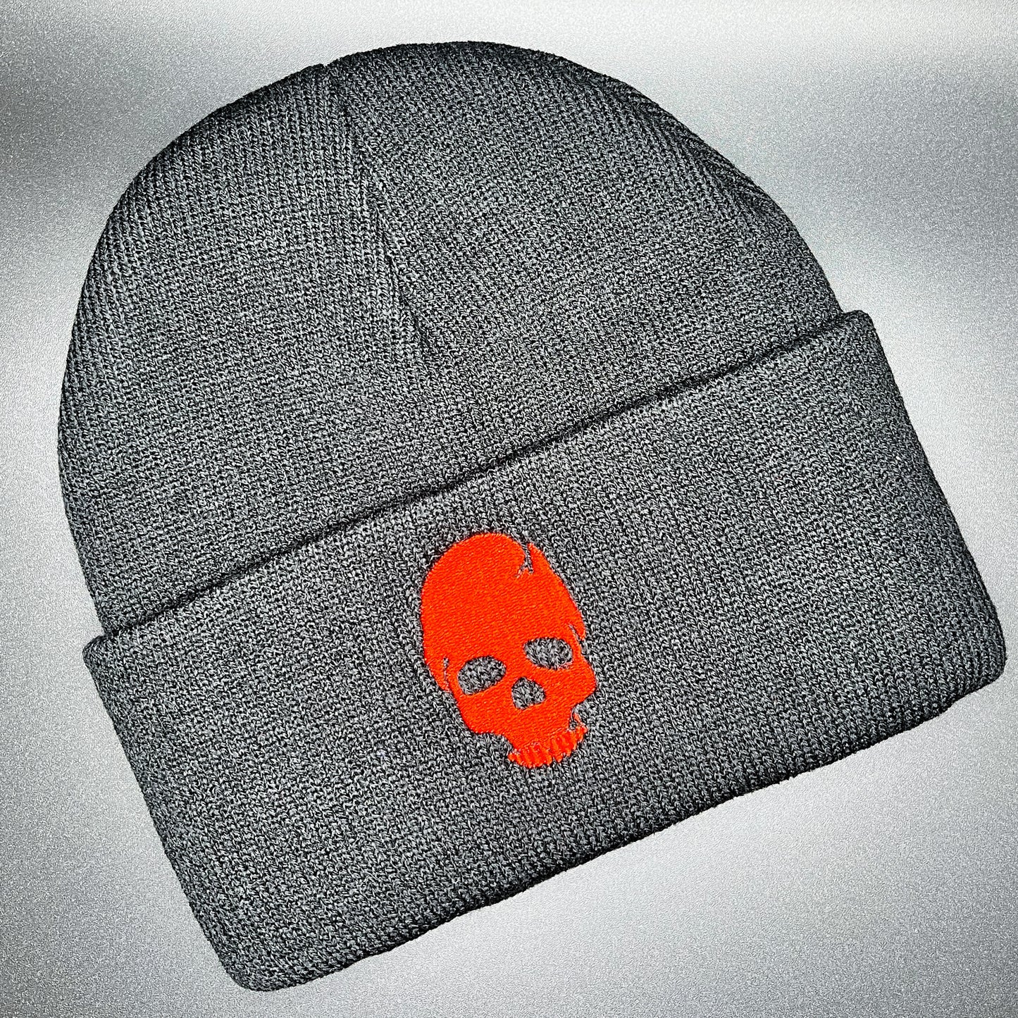 Red skull beanie