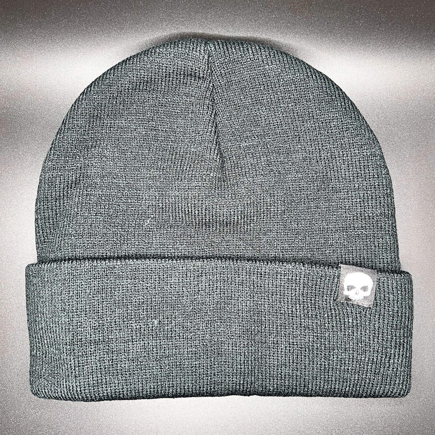 Small white skull beanie