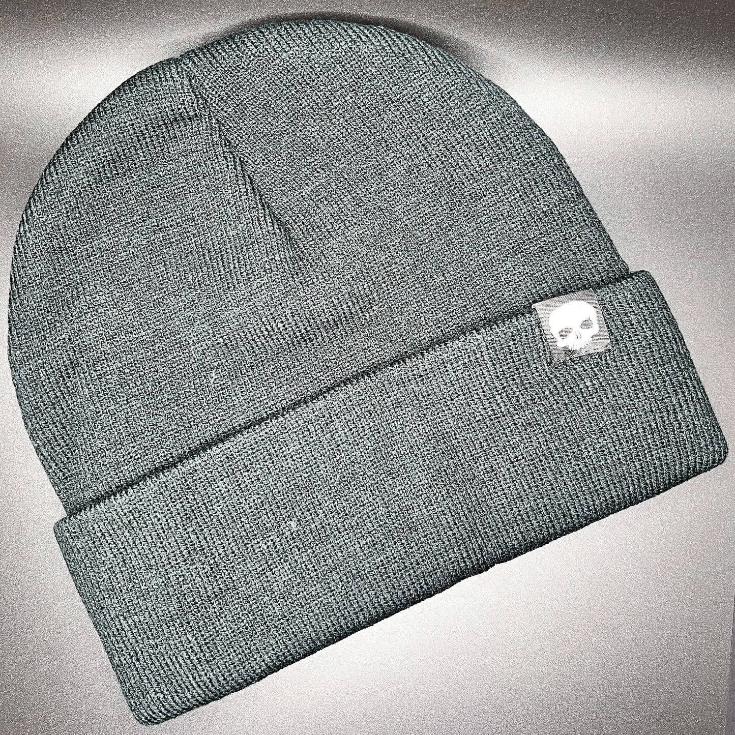 Small white skull beanie